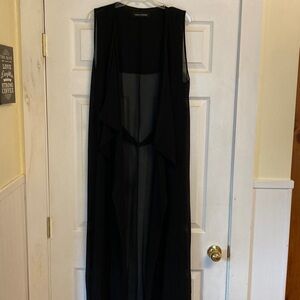 Naked Wardrobe Black Sleeveless Cardigan/Duster